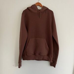 Peter Werth Mens New Hampshire Oh Hoodie Sz L Brown Ribbed Athleisure Skater